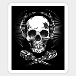 Singer Skull Sticker